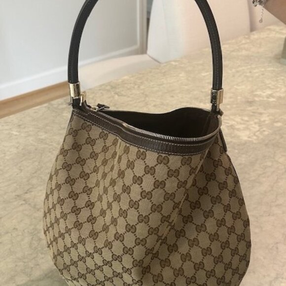 Gucci Handbags - Vintage Gucci- Single Strap Canvas Hobo
